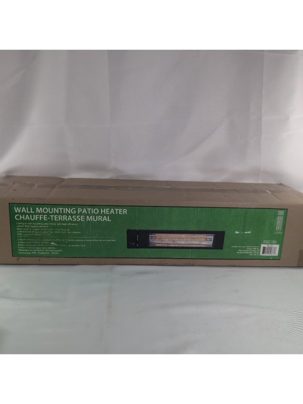BMR Infinity Wall Mounting Patio Heater NEW NWT 79x22x17cm Black 1500W Ceiling